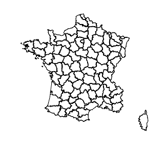 Map of France in 1830
