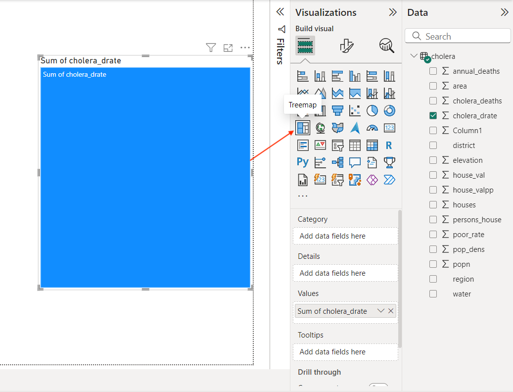 Creating a treemap in Power BI